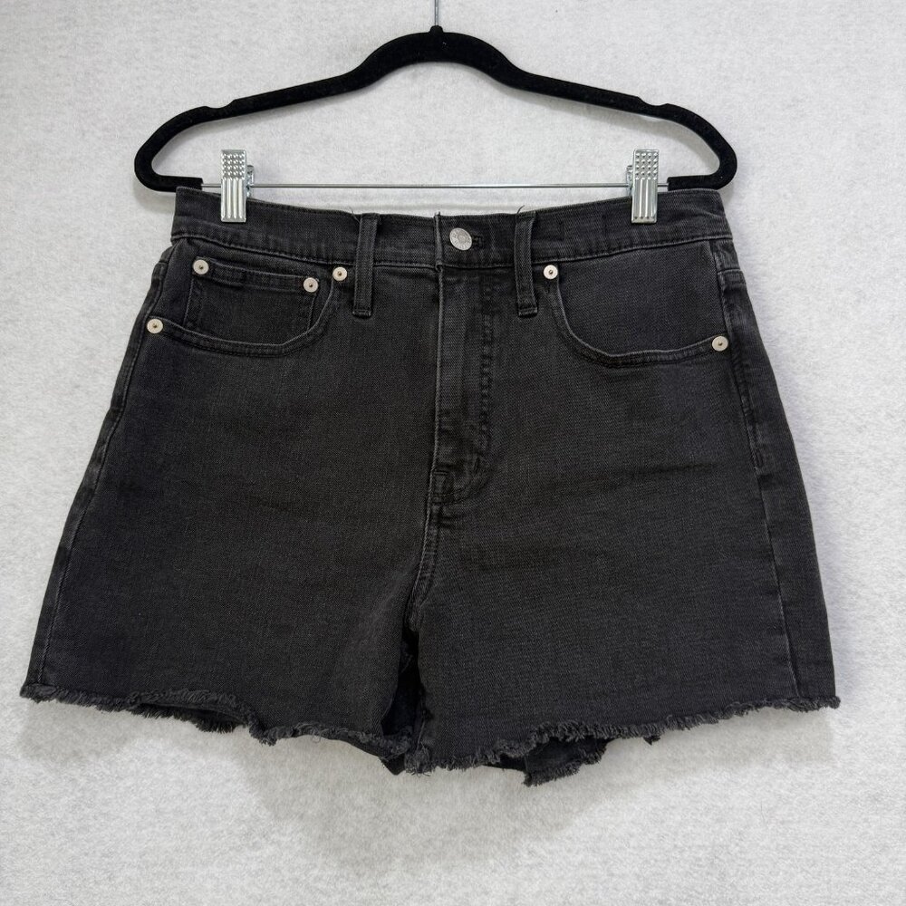 Madewell High-Rise Black Denim Cutoff Shorts